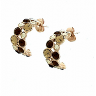 Oorbellen Ring Bruin/Beige